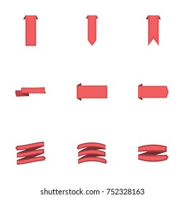 Red ribbon vector collection set