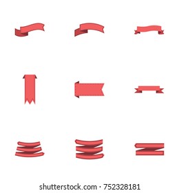 Red ribbon vector collection set