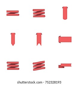 Red ribbon vector collection set