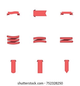 Red ribbon vector collection set