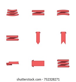 Red ribbon vector collection set
