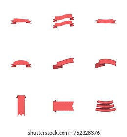 Red ribbon vector collection set