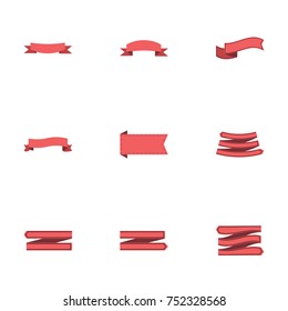Red ribbon vector collection set