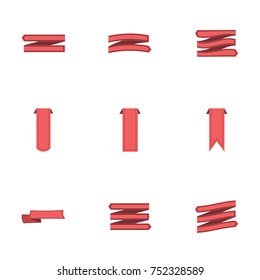 Red ribbon vector collection set