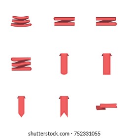 Red ribbon vector collection set