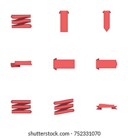 Red ribbon vector collection set