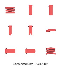 Red ribbon vector collection set