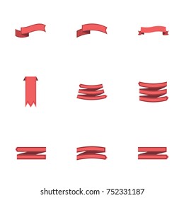 Red ribbon vector collection set