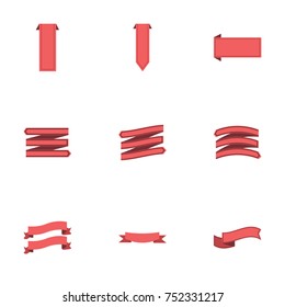 Red ribbon vector collection set