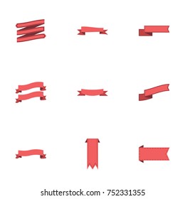 Red ribbon vector collection set