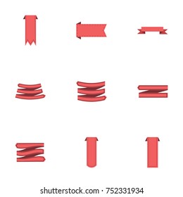 Red ribbon vector collection set