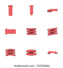 Red ribbon vector collection set