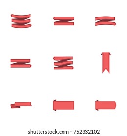 Red ribbon vector collection set