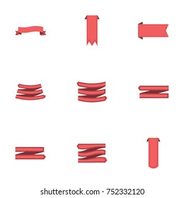 Red ribbon vector collection set
