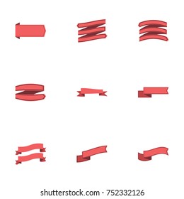 Red ribbon vector collection set