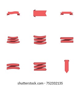 Red ribbon vector collection set