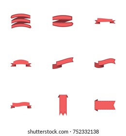 Red ribbon vector collection set
