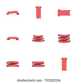 Red ribbon vector collection set