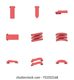 Red ribbon vector collection set