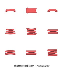 Red ribbon vector collection set
