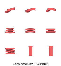 Red ribbon vector collection set