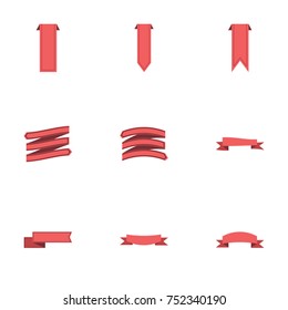 Red ribbon vector collection set