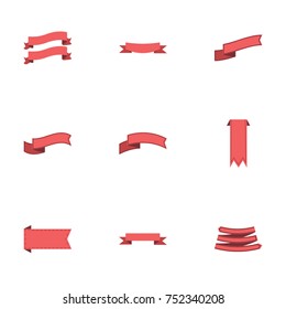 Red ribbon vector collection set