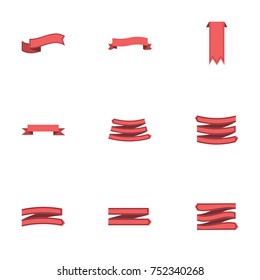 Red ribbon vector collection set
