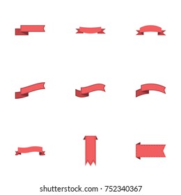 Red ribbon vector collection set