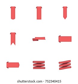Red ribbon vector collection set