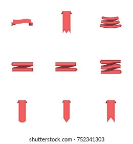 Red ribbon vector collection set