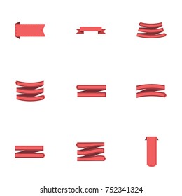 Red ribbon vector collection set