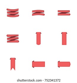 Red ribbon vector collection set