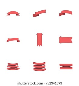 Red ribbon vector collection set