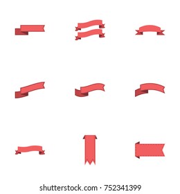 Red ribbon vector collection set