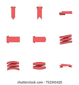 Red ribbon vector collection set