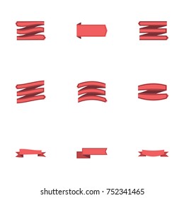 Red ribbon vector collection set