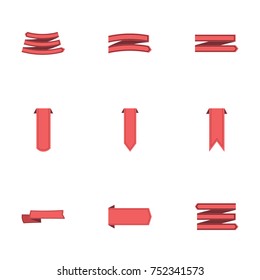 Red ribbon vector collection set