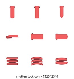 Red ribbon vector collection set