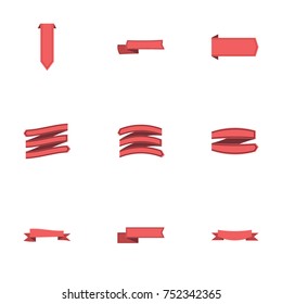 Red ribbon vector collection set