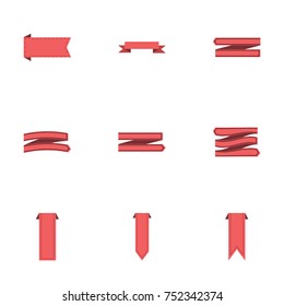 Red ribbon vector collection set