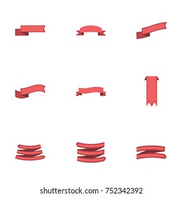 Red ribbon vector collection set