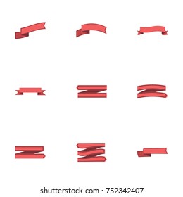 Red ribbon vector collection set
