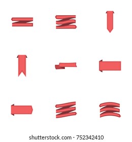 Red ribbon vector collection set
