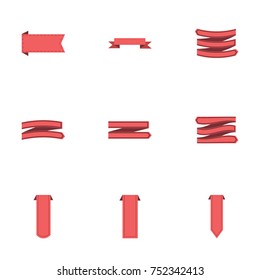 Red ribbon vector collection set