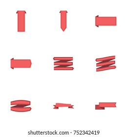 Red ribbon vector collection set