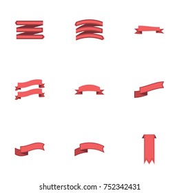 Red ribbon vector collection set