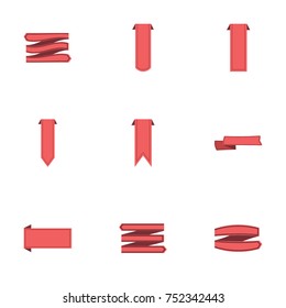 Red ribbon vector collection set