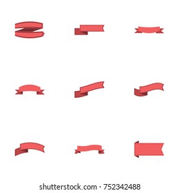 Red ribbon vector collection set