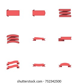 Red ribbon vector collection set